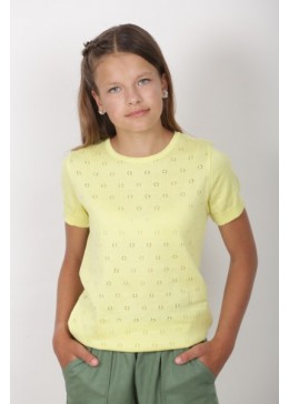 TopHat лимонная ажурная футболка для девочки 20054